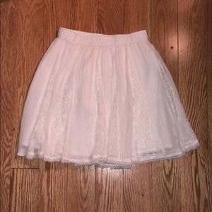 White skater skirt with lace detailing